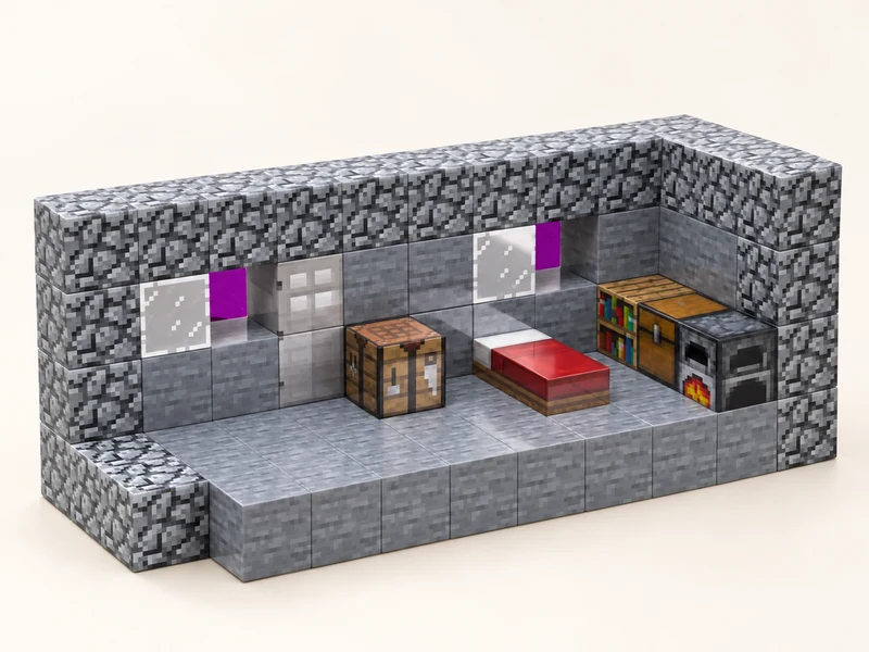 Магнитный конструктор по мотивам Minecraft, 80 деталей