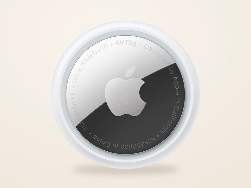 Apple AirTag, 1 шт., белый/серебристый